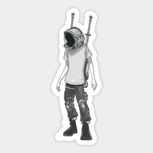 E-Boy Astronaut with 2 swords Sticker